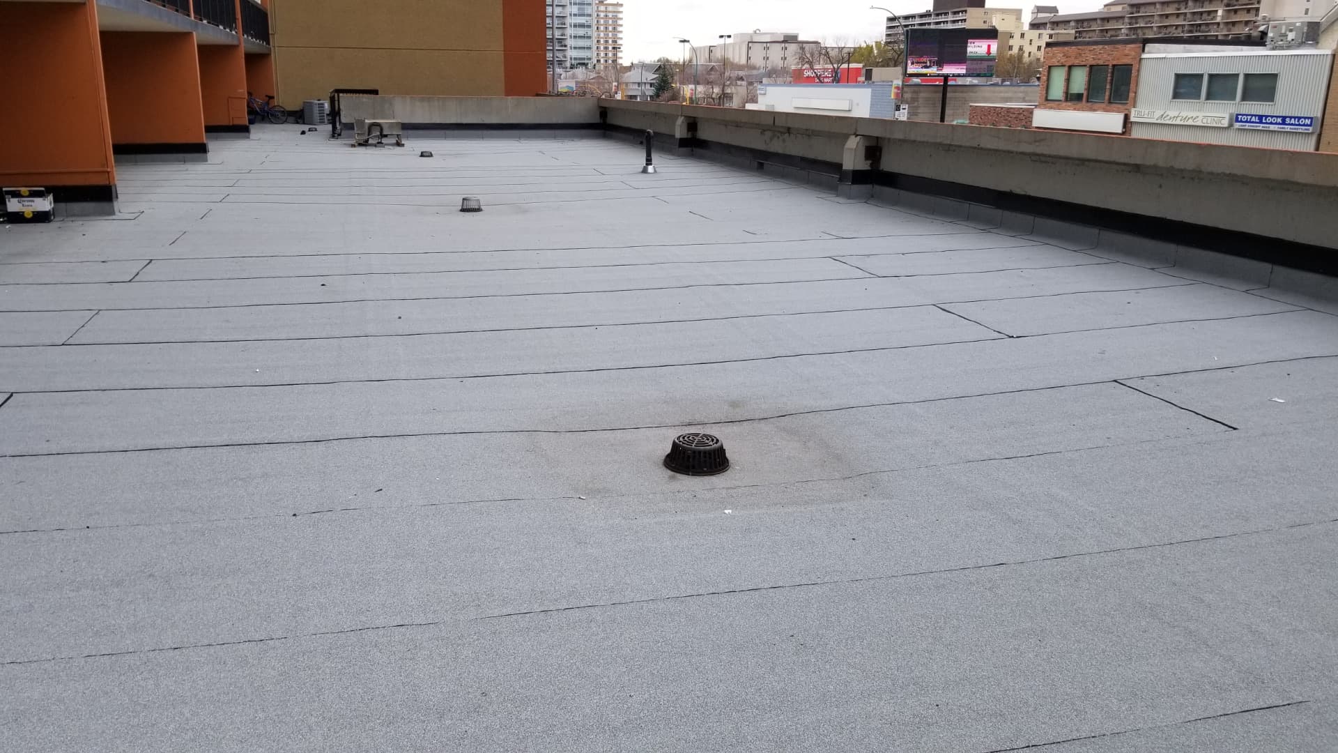 Flat roof membrane installation project