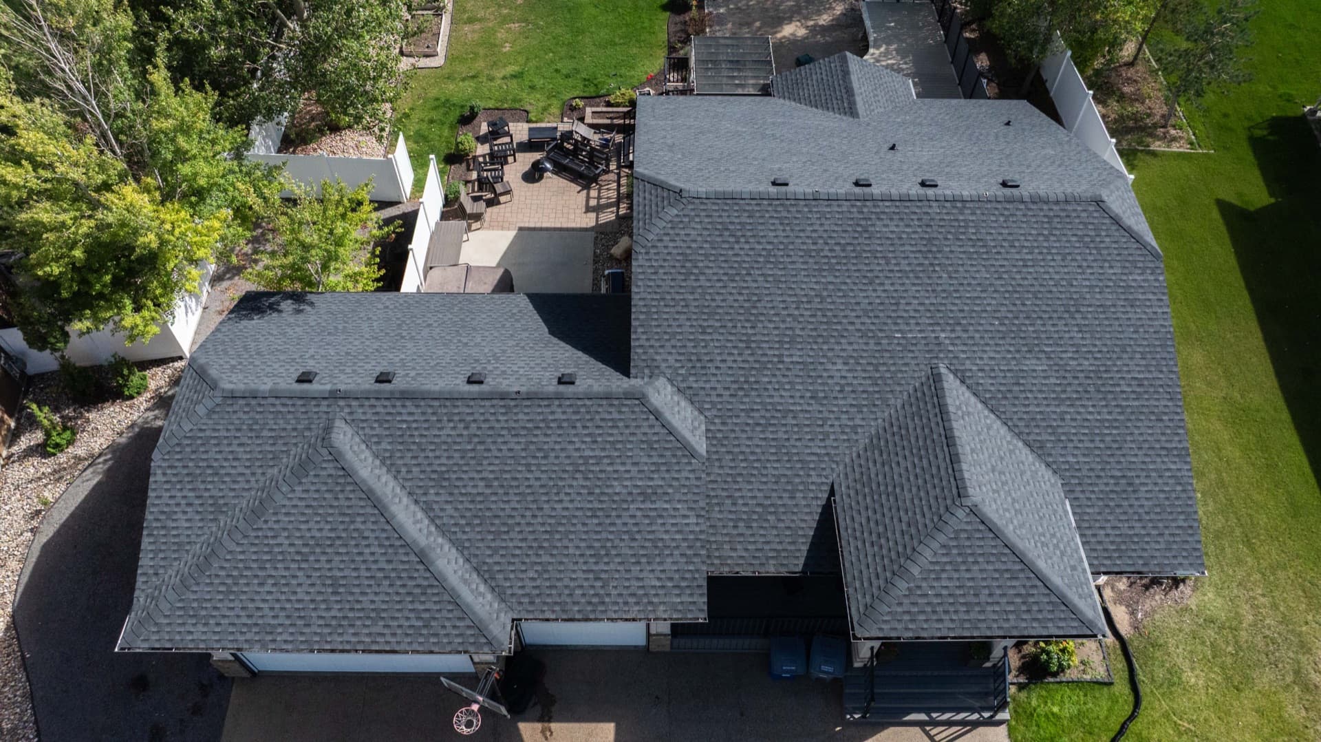 Lumsden completed roof overhead drone