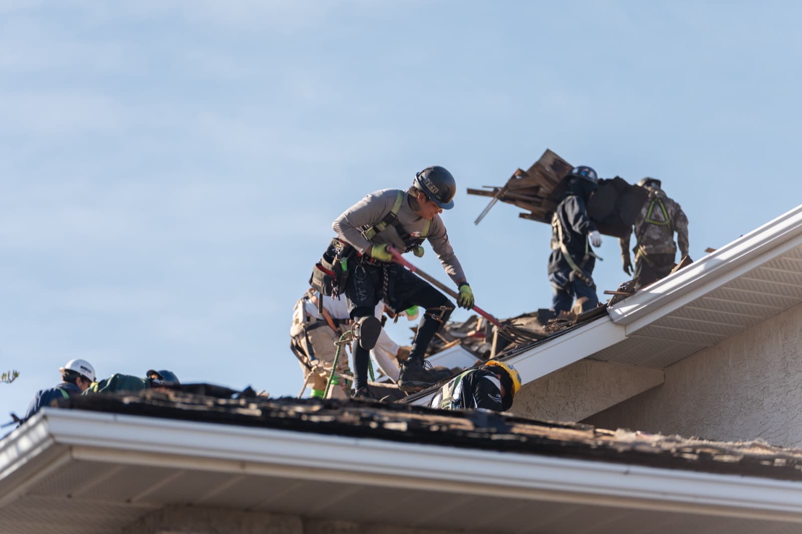 Shingle roofing work in progress in Regina